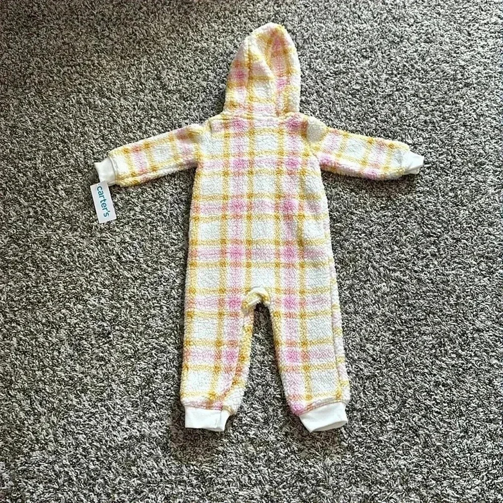 Carter's Infant Girls Plaid Sherpa Jumpsuit